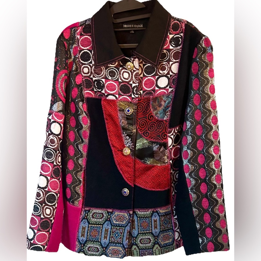 Mistror Image Patchwork Blazer XL Multicolor Dopa… - image 4